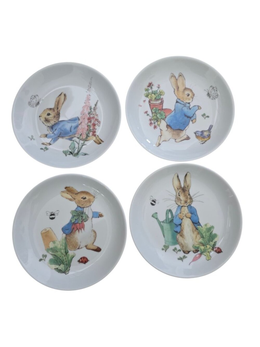 Zrike Beatrix Potter Peter Rabbit Set of 4 Appetizer Plates Easter 6" NWT
